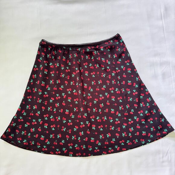 Aeropostale Dresses & Skirts - Aeropostale Cherry Printed Black Mini Skirt Size Small